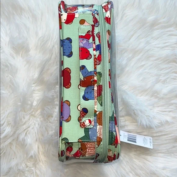 🆕VERA BRADLEY Toasty Teddies 4pc Cosmetic Set Zipper Travel Organization Storage - Picture 6 of 8